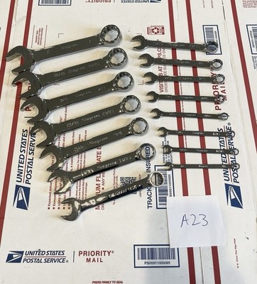 Snap On Tools OEXS715 15 pc 12-Point SAE Short Wrench Set 1/4'' to 1'' Mint USA