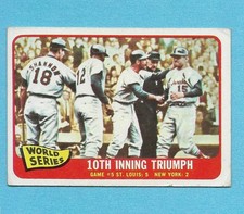 1965 Topps #136 World Series Game 5 Cardinals Yankees Tim McCarver Centered EX/-