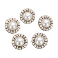 5 Perlmutt Gold Metall NäHt KnöPfe 15Mm Rund Damen Mantel KnöPfe #10