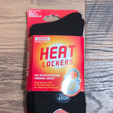 Heat Lockers Unisex Thermal Socks Black Size 7-12 Mid Calf 1 Pair Winter