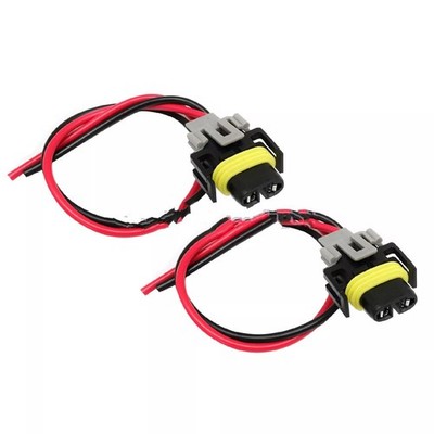 Wire Pigtail Female S H11 Two Harness Head Light Low Beam Socket Connector Plug 