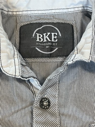 Buckle BKE Men’s Medium M Standard Fit Long Sleeve Button Up Shirt Gray Stripes - Picture 4 of 8
