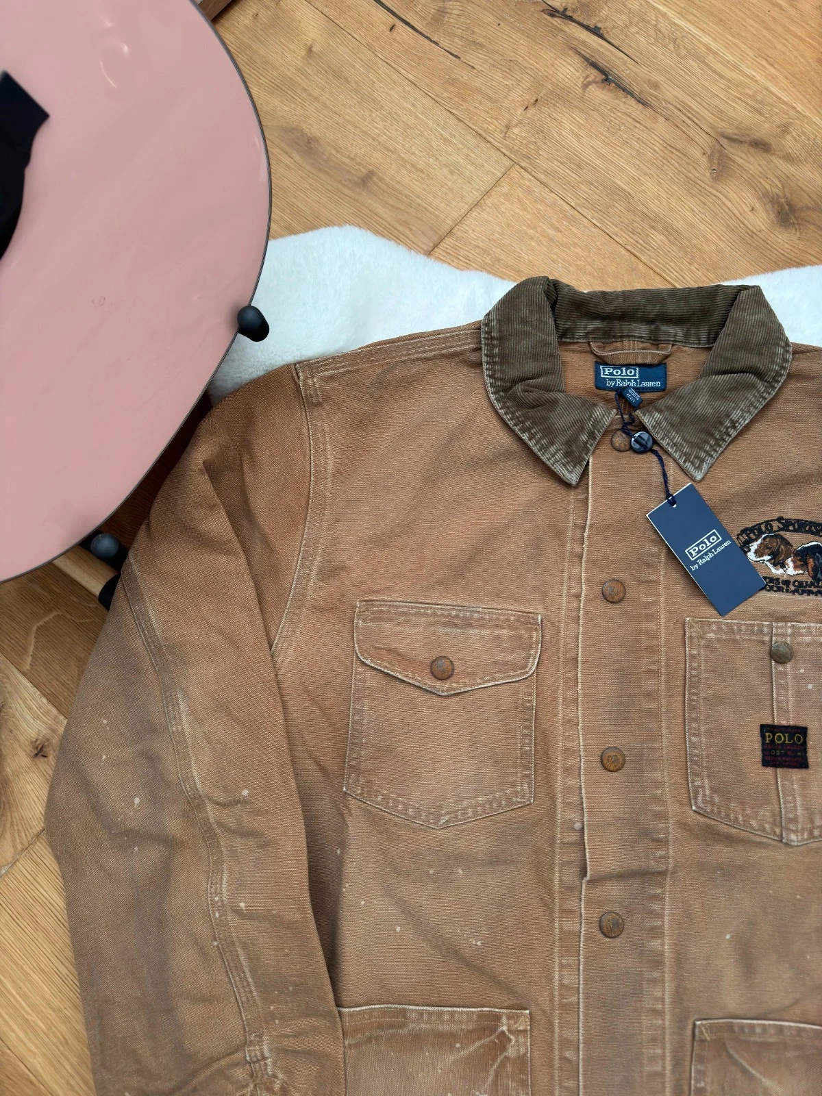 Polo Ralph Lauren Men’s Brown Sportsman Work Utility Dog Jacket Canvas XL Bnwt image 7
