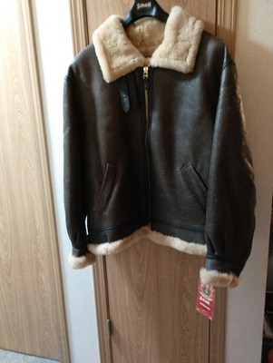 Schott NYC B-3 Sheepskin Bomber Jacket Style 257S Size 54 New W/ Tags. USA Made