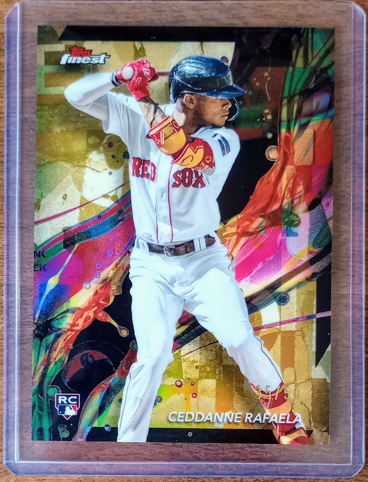 Ceddanne Rafaela 2024 Topps Finest #18 Gold Refractor /50 Rookie Card RC