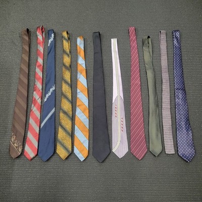 Lot Of 11 Men's Neckties Ties - Via Re, Vittorio Rex, Tergal Up, Terylene & More