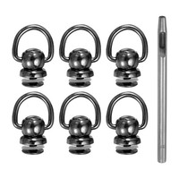 6 StüCk Metall-Nieten 8Mm D-Ring-Knopfnieten Mit 3,5Mm Lederstanze, Schwarz