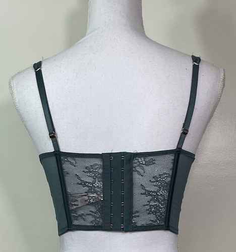 Women's Victoria's Secret Dream Angels Green Lace Mesh Bustier Top Sz. S A22-52 - Picture 2 of 4