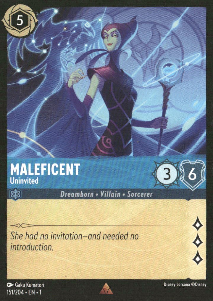 Maleficent - Uninvited 151/204 Rare The First Chapter Lorcana Near Mint