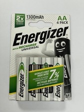 4 x Energizer AA Rechargeable Universal Batteries 1300 mAh Pre Charged NiMH LR6 1.75 per battery