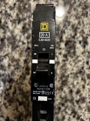 SQUARE D EDB14020 EDB Square D 1-Pole 20a 120/277v Bolt-On Circuit Breaker