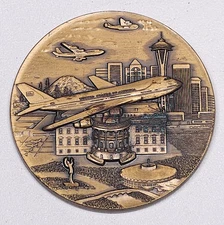 Vintage Boeing US Air Force One 747-2G4B 1990 Delivery Ceremony Medal President