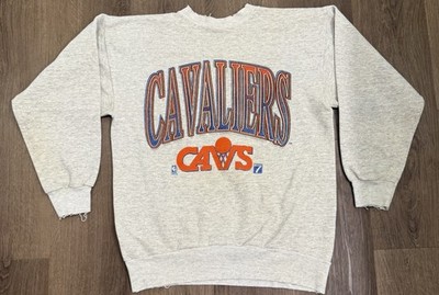 Vintage Cleveland Cavaliers Sweatshirt Sz L Logo 7 Gray 80s 90s NBA Sweater