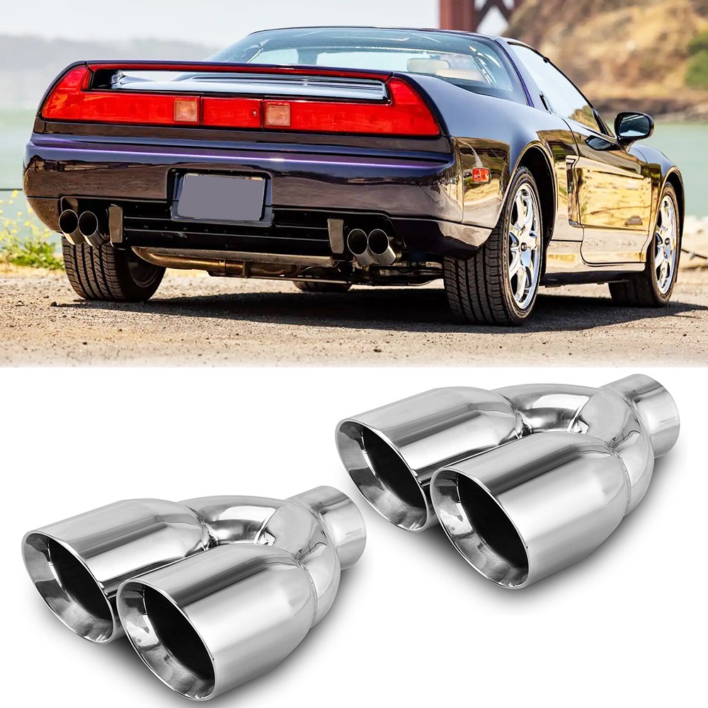 2PCS 2.5" Inlet 2x 3.5" Outlet 9.5" Length Diesel Exhaust Pipe Tip For Acura NSX