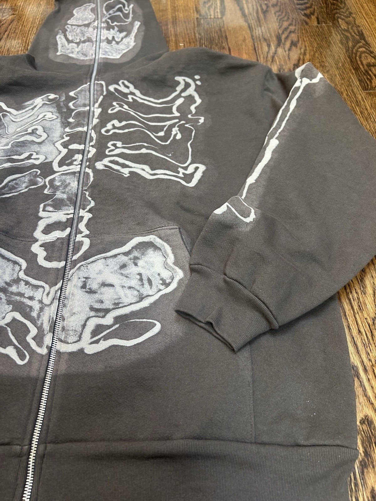 Authentic Travis Scott x Fragment Brown Mocha Skull Skelton Hoodie Men’s XL Rare image 5