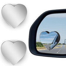2Pcs Heart Shaped Blind Spot Mirrors - Adjustable Wide Angle Convex Car Accessor