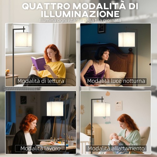 HOMCOM Lampada a Piantana 10 Luminosità Temperatura Regolabile e Telecomando - Foto 6 di 10