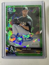 2018 Bowman Chrome Baseball Logan Shore Green Ice Auto /99