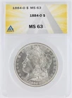1884-O Morgan Silver Dollar ANACS MS63 S$1 New Orleans Minted No Reserve