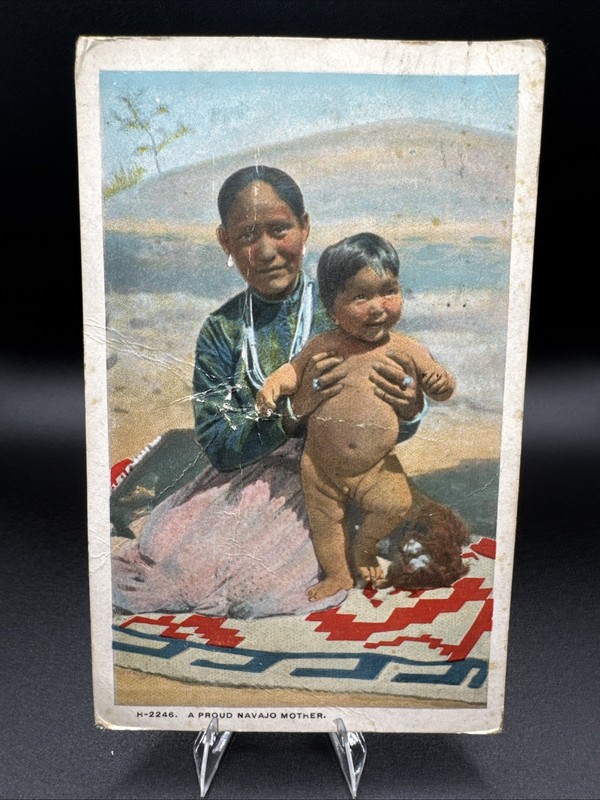 Vintage 1927 Fred Harvey Postcard-"A Proud Navajo Mother"-H-2246-Grand Canyon