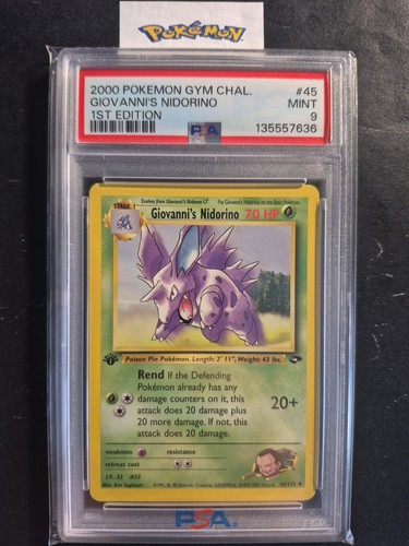 Giovanni's Nidorino (1st Edition) graded PSA 9 for sale on eBay