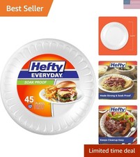 Everyday 9 Inch Foam Plates, White, 45 Count Pack of 1