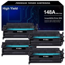 4PK W1480A 148A Toner Cartridge NEW Chip for HP Pro 4001dw 4001dn MFP 4101fdw