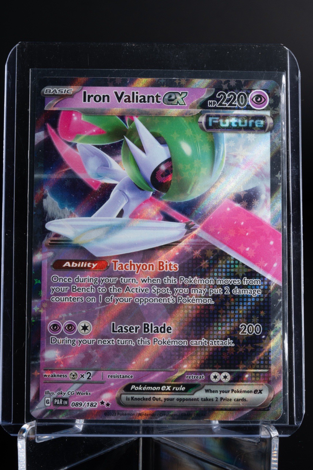 Iron Valiant Ex 089/182 Paradox Rift Holo Double Rare Pokemon Card NM