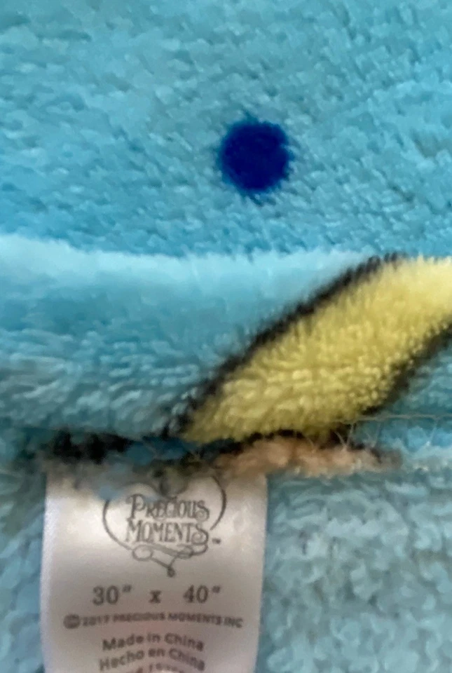 Manta polar para bebé Precious Moments Moon Crescent niña niño amarilla de colección Foto 3 de 4