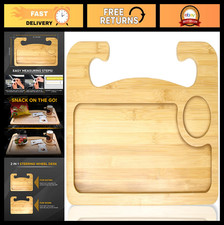 2 in 1 Car Steering Wheel Desk  Lap Tray  Bamboo Eating  Work Accessory  Lig
