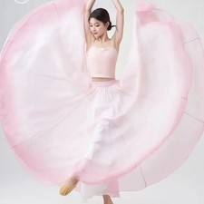 Ballet Dance Skirt Women 720 Degree Chiffon Long Skirt Practice Dance Costumes