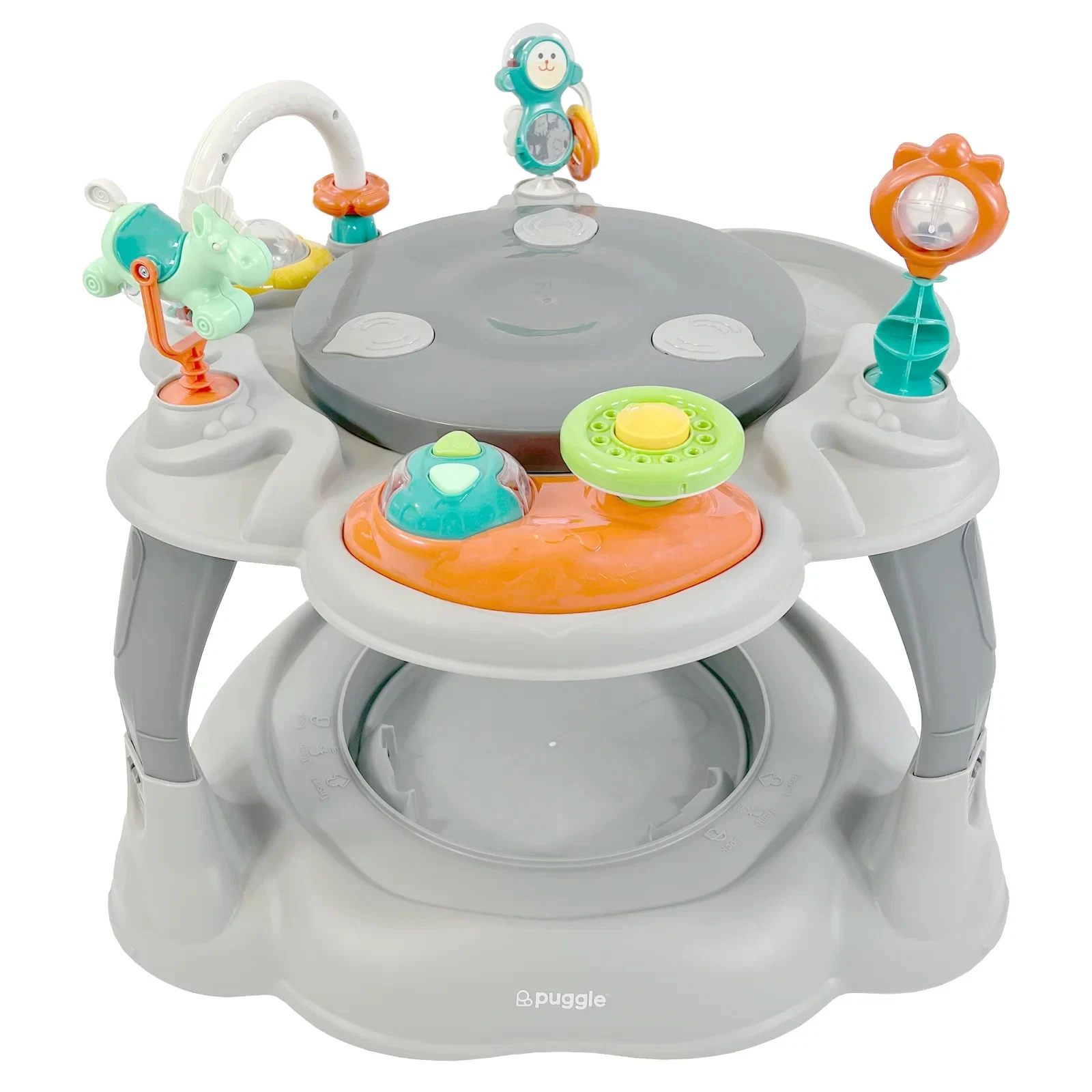 Puggle 3-in-1 360° Bounce, Twist & Play Baby Entertainer Scattered Stars Grey
