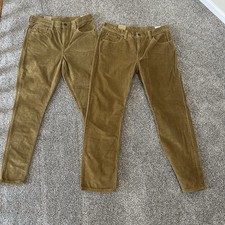 Lote de 2 - Pantalones de pana Levis 721 tiro alto ajustados y ajuste original 32x30 nuevos con etiquetas