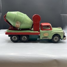 1950's Tin Friction Toy Truck Concrete Mixer SSS Japan - Nice - No Box