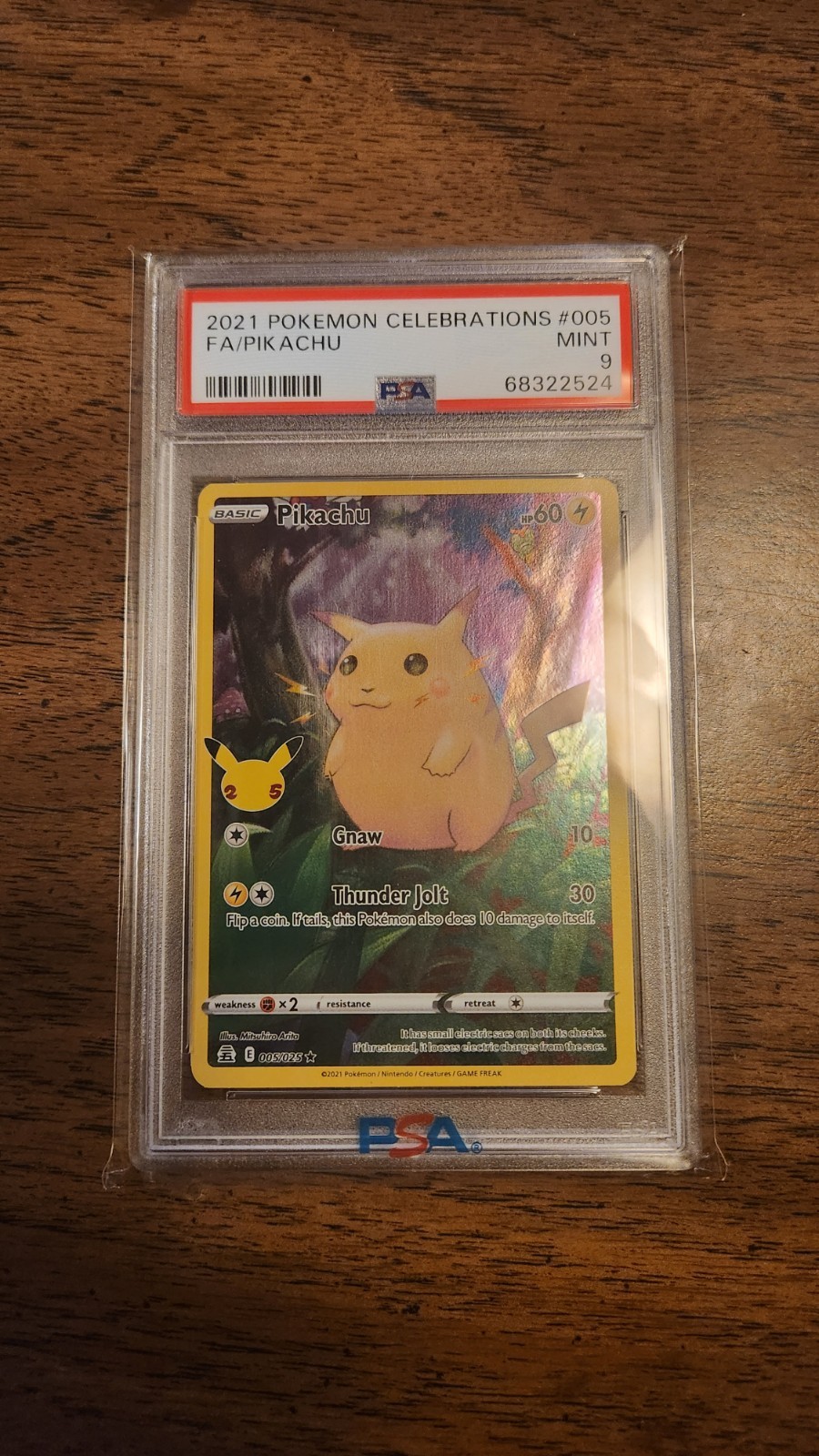 Full Art Pikachu PSA 9 (Celebrations, 005/025)