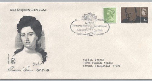 GREAT BRITAIN QUEEN ANNE ROYALTY FIRST DAY COVER (FDC) (2) STAMPS ISSUED 1980