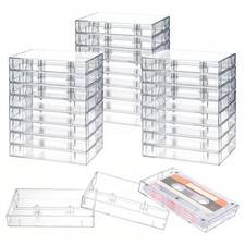 25 Pcs Audio Cassette Storage Cases - Clear Plastic Cassette Tape Cases, Clas...