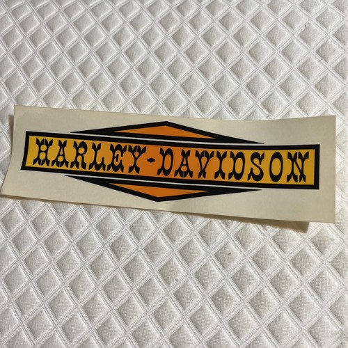 Vintage NOS Harley Davidson 70s 80s Bumper Sticker Decal 9” Yellow Orange