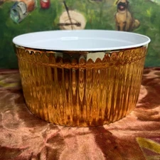 Vintage 70s Royal Worcester Lustre Gold Large Souffle Baker Rare Size 45 Shape 0