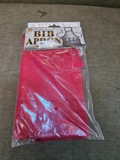 Professional Bib Apron Red - 3 Center Pockets - Adjustable Neck Strap - NIP