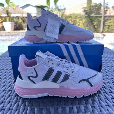Adidas Nite Jogger White True Pink Women's Athletic Shoes EG7942 Size 7