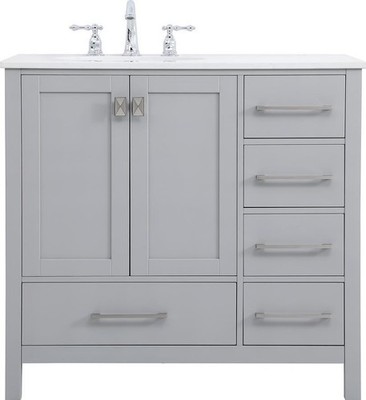 Elegant Traditional 36-Inch Gray Bathroom Vanity | eBay
