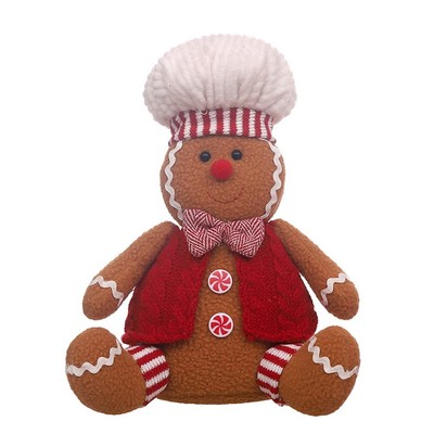 Weihnachtsdekoration, Sitzende Lebkuchenfiguren im Cartoon-Stil, Requisiten6184