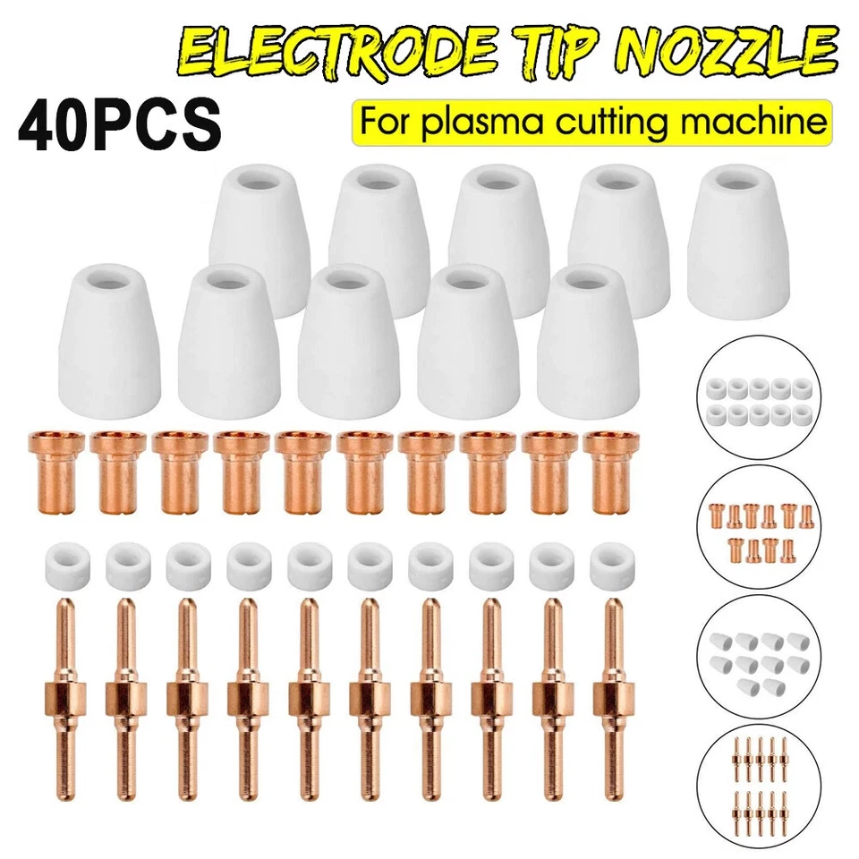 40Pcs PT-31 Plasma Cutter Electrode Tips Kit For Parkside Cutting Torch Parts UK - Image 1 of 4