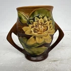 Vintage Roseville Art Pottery Water Lily Double Handled Vase 71-4