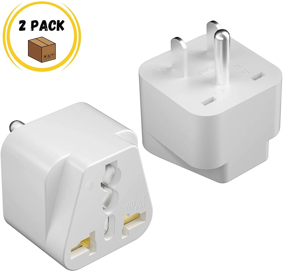 2Pcs Universal EU UK AU to American US Travel Outlet Plug in Adapter Converter - Image 2 of 4