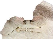 Antique PRINCESS Spectacles Eyeglasses with Chain and Hair Pin w Case