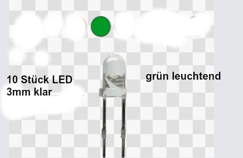 LED 3mm 10 piezas rojo, verde amarillo o azul - difuso o claro y elegir color - Imagen 9 de 9