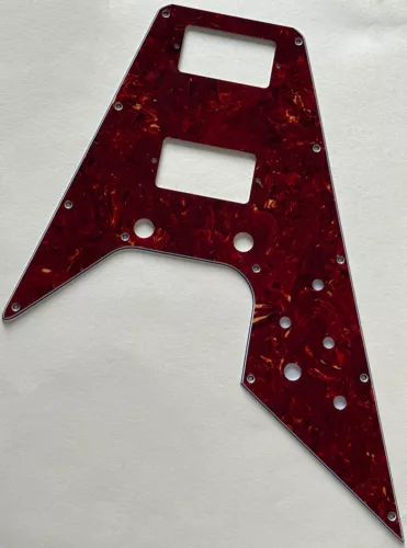 4 Ply Red Tortoise Pickguard Fit Fit Gibson Flying V  Style Guitar Parts