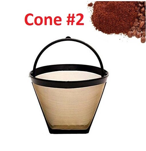 GoldTone Reutilizable # 2 Filtro de café de cono para cafeteras negras + Decker